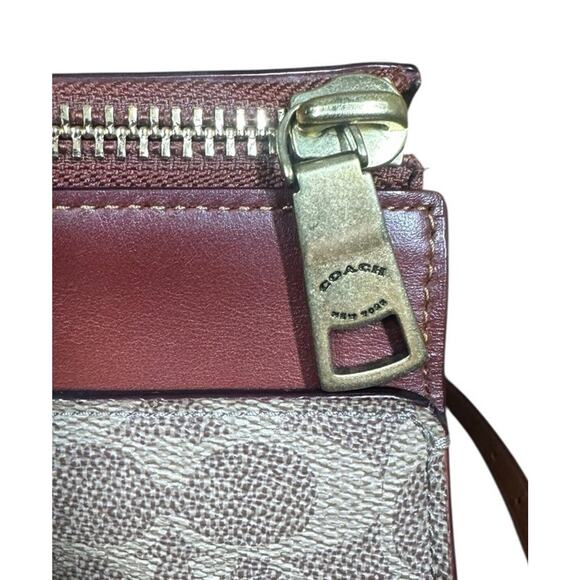 Coach Signature Logo Bond Bag Satchel Coated Canvas Brown Leather Purse 30949 - Picture 10 of 14